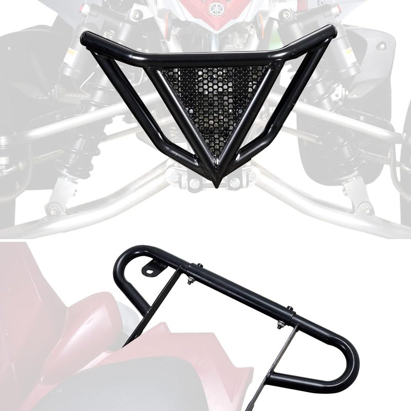 A & UTV PRO Front Bumper Guard & Rack Rear Wide Grab Bar Compatible with 2006-2022 Yamaha Raptor 700 / 700R Accessories - Image 1